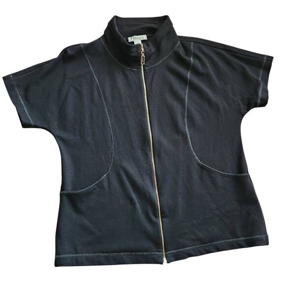 St John Sport Jacket Womens Small P Petite Athleticwear Short Sleeve Full Zip Wo - Picture 2 of 6